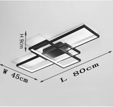 65W black rectangular LED flush ceiling light front view